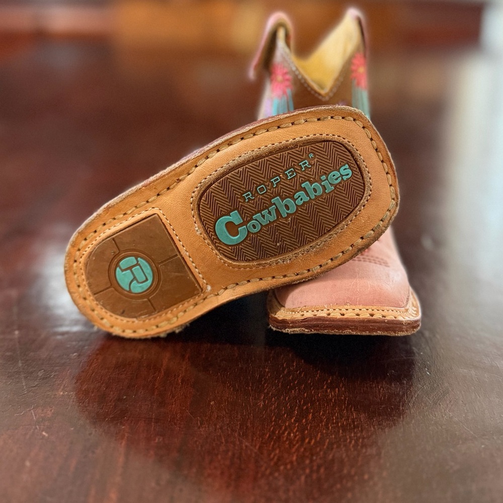Roper Cowboy Pink Cactus Boots - Picture 3 of 3